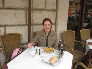 Enjoying lunch in Rome - April 2012